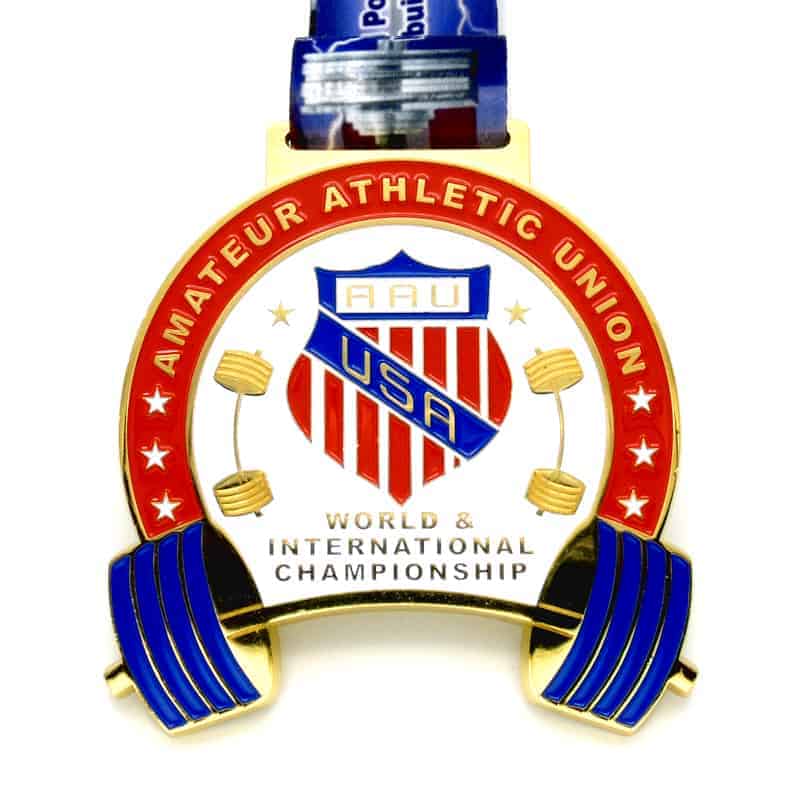 Medalla weightlifting latón brillo medallas a medida