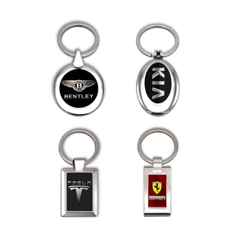 Llaveros personalizados de metal pulido, impresión digital